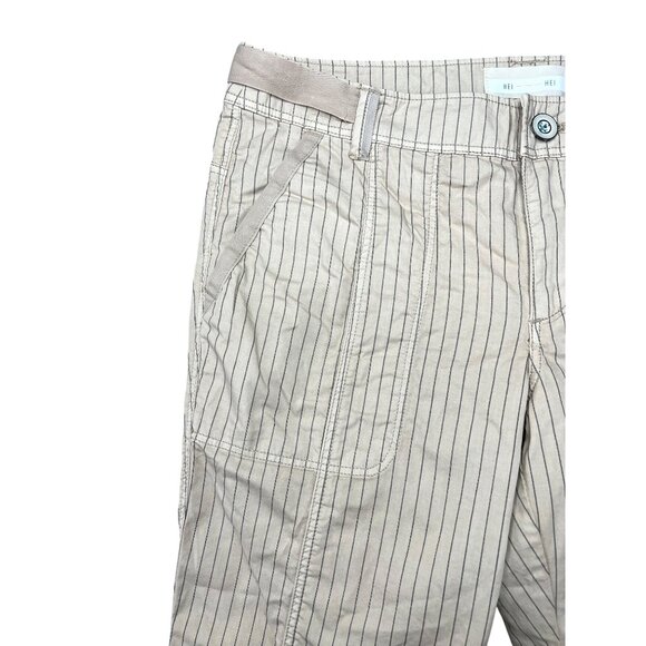 Anthropologie Hei Hei Beige Pinstriped Cropped Pants Size 29 - Picture 12 of 14